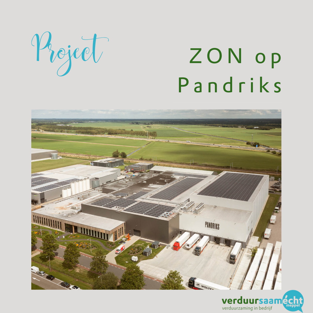 Ontdek hoe 'ZON op Pandriks' lokaal duurzame energie opwekt en gebruikt in de fabriek van Pandriks, zonder teruglevering aan het net. Samen met VEM.